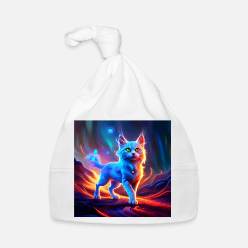 Merveilleux chat bleu. Bonnet bio Bébé