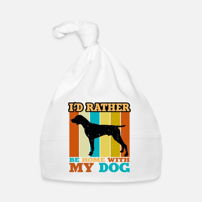 Allemand Pointer Chien Silhouette Rétro Bonnet bio Bébé