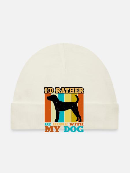 Jack Russell Dog Lover Silhouette Vintage Sunset - Bonnet bio Bébé - blanc - Devant