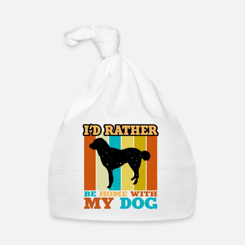 Kuchi Afghan Shepard Dog Silhouette Rétro Coucher de soleil Bonnet bio Bébé
