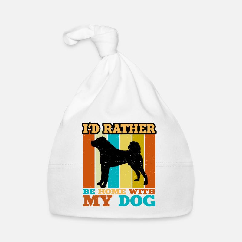 Kangal Dog Lover Silhouette Vintage Sunset - Bonnet bio Bébé - blanc