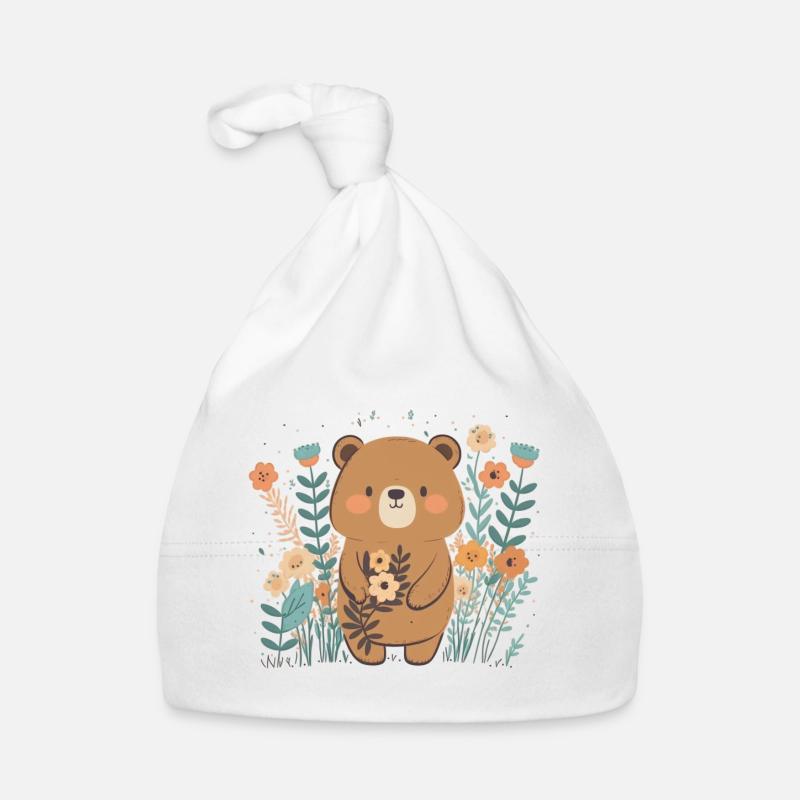 Cute Teddy Bear Organic Baby Cap