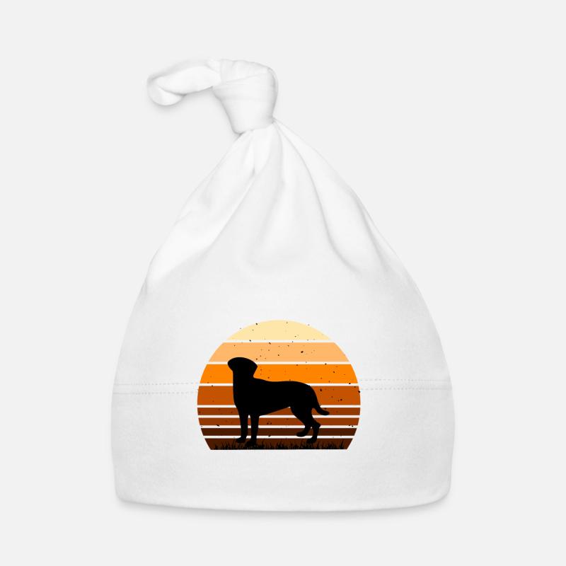 Akbash Dog Lover Silhouette Vintage Sunset Bonnet bio Bébé