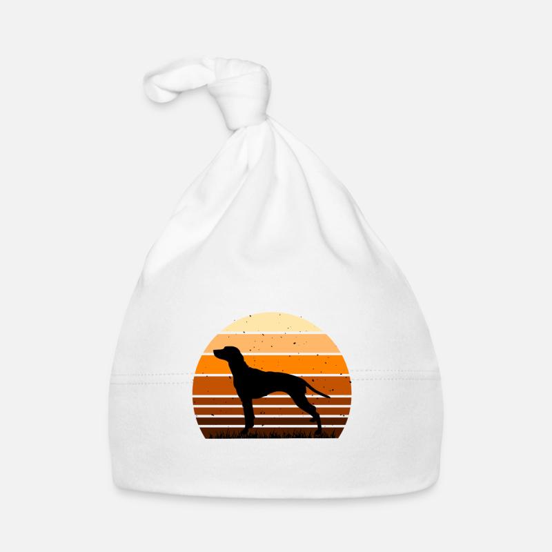 Dalmation Dog Lover Silhouette Vintage Sunset Bonnet bio Bébé