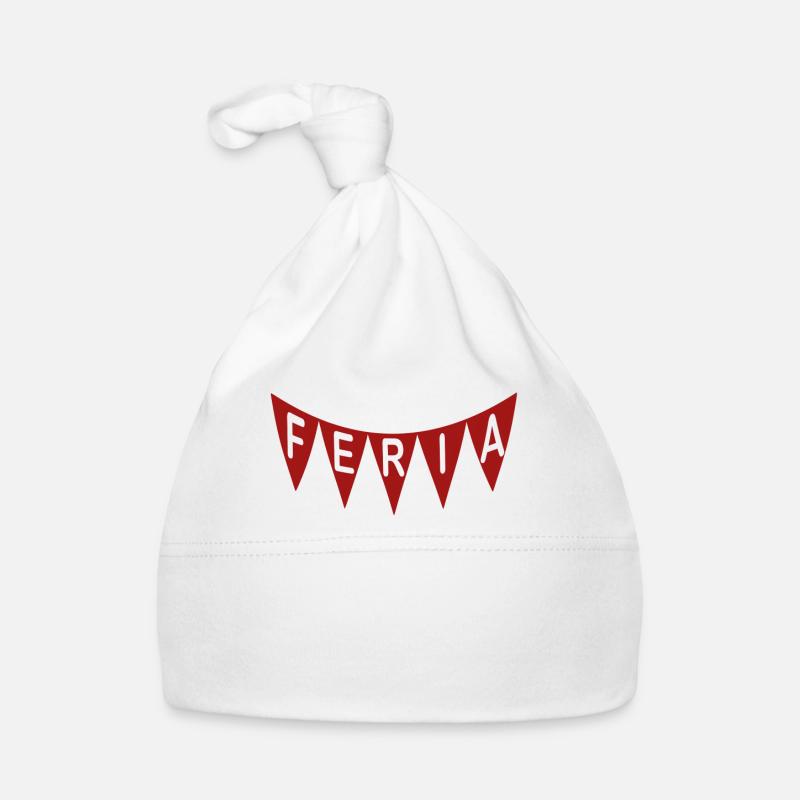 FERIA Banderole rouge - Bonnet bio Bébé - blanc