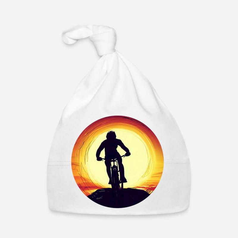 Descente VTT Coucher de soleil Bonnet bio Bébé