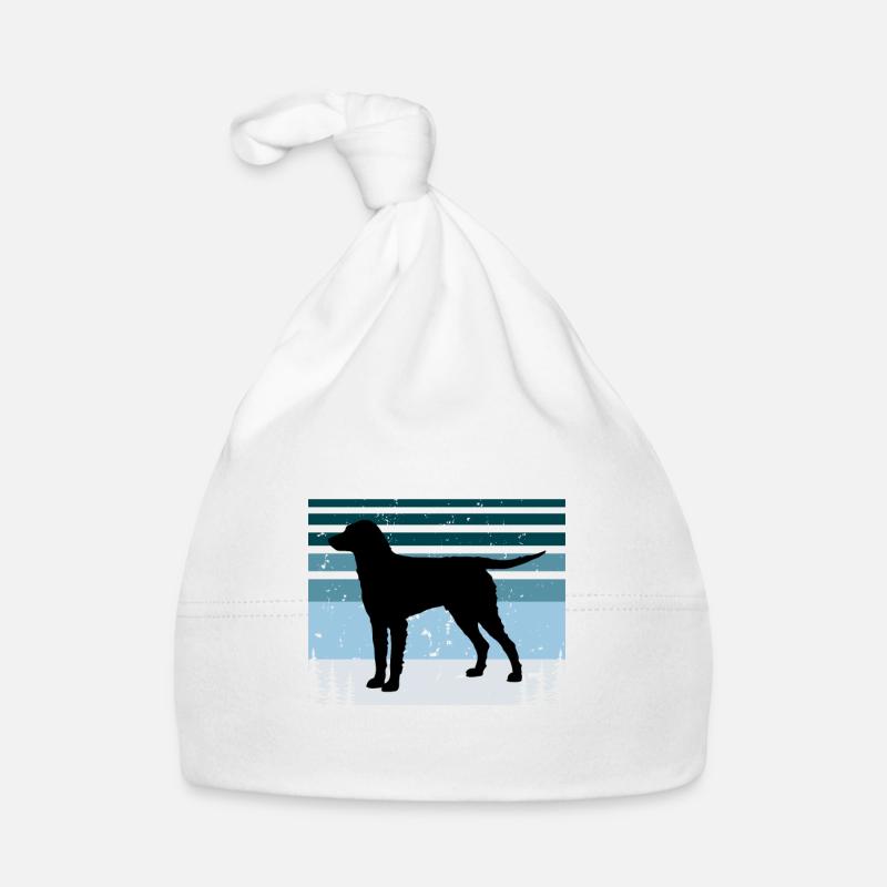 Curly Coated Retriever Dog Silhouette Retro Sunset Bonnet bio Bébé