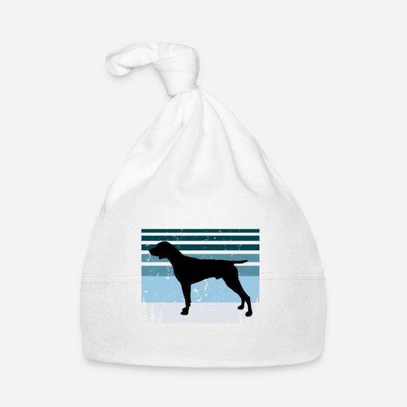 Allemand Pointer Chien Silhouette Rétro Bonnet bio Bébé