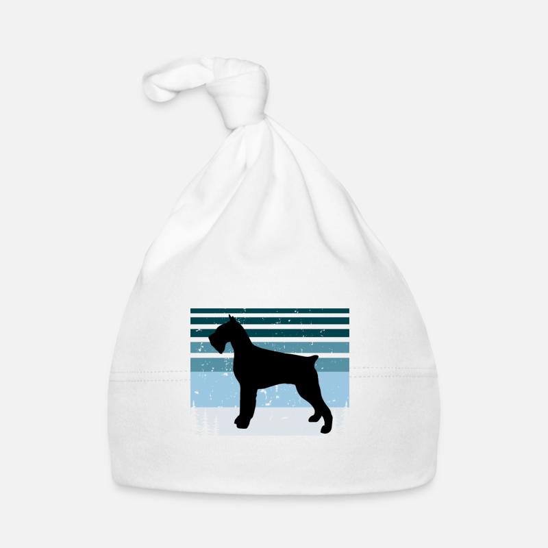 Schnauzer Géant Chien Amour Silhouette Vintage Coucher de Soleil Bonnet bio Bébé