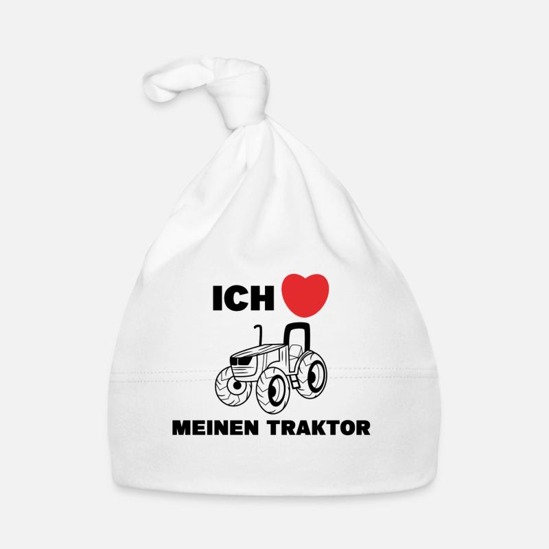 Nutzfahrzeug Ich Liebe Traktor Statement Herz Baby Bio-Mütze