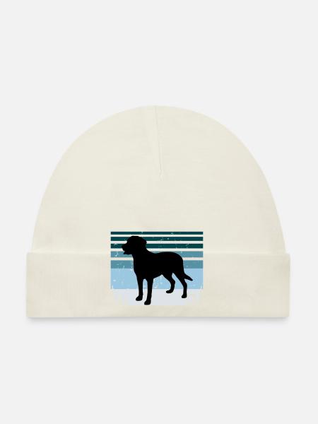 Grand Suisse Mountain Dog Silhouette Retro Sunset - Bonnet bio Bébé - blanc - Devant