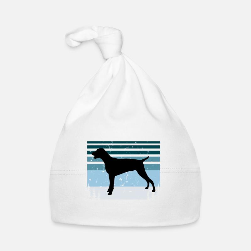 Weimeraner Dog Lover Silhouette Vintage Sunset Bonnet bio Bébé