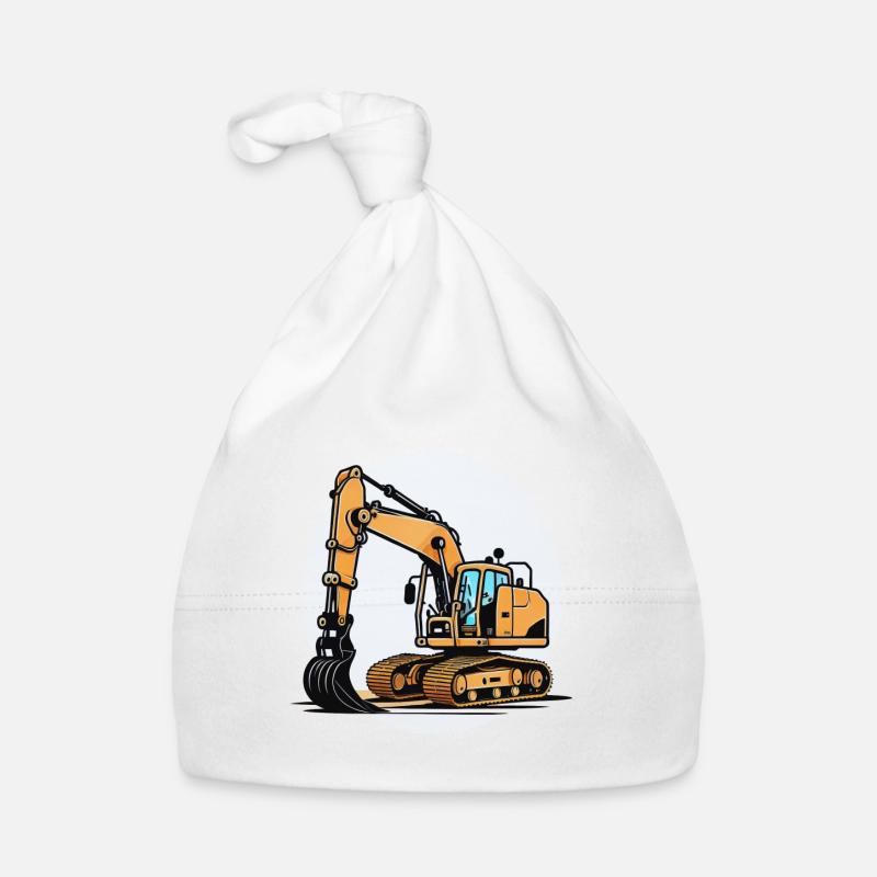 La pelleteuse - Bonnet bio Bébé - blanc