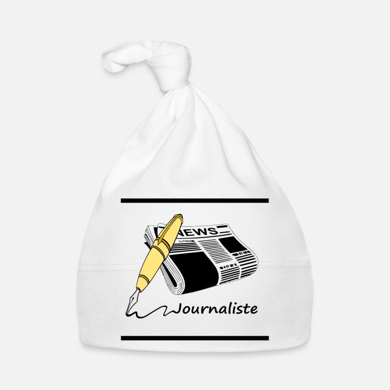 Journaliste - Bonnet bio Bébé - blanc