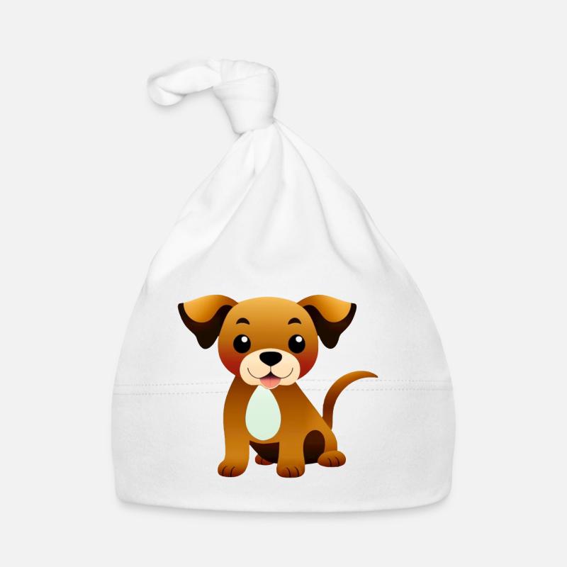 Kleiner brauner Hund, sitzend Baby Bio-Mütze