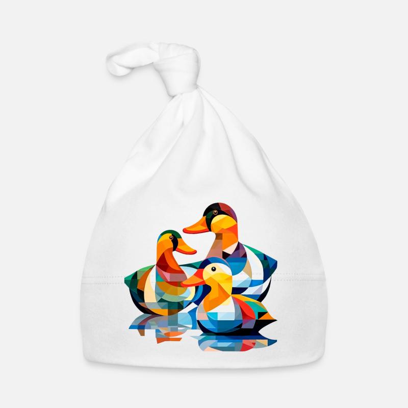 Canards Cubisme 2 - Bonnet bio Bébé - blanc