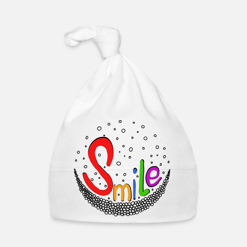 Sourire coloré - Bonnet bio Bébé - blanc