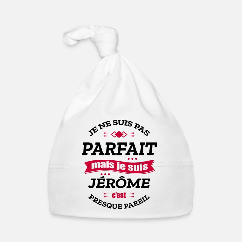 JÉRÔME PARFAIT - PRENOM JÉRÔME - Bonnet bio Bébé - blanc