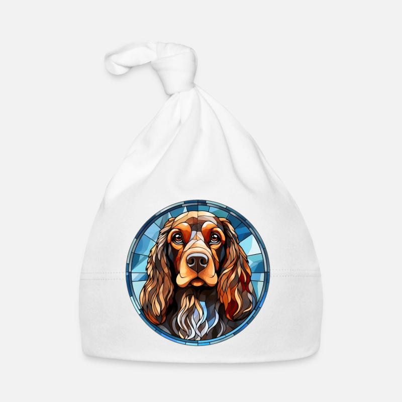 Englischer Cocker Spaniel Hunderasse Aquarellglas Baby Bio-Mütze