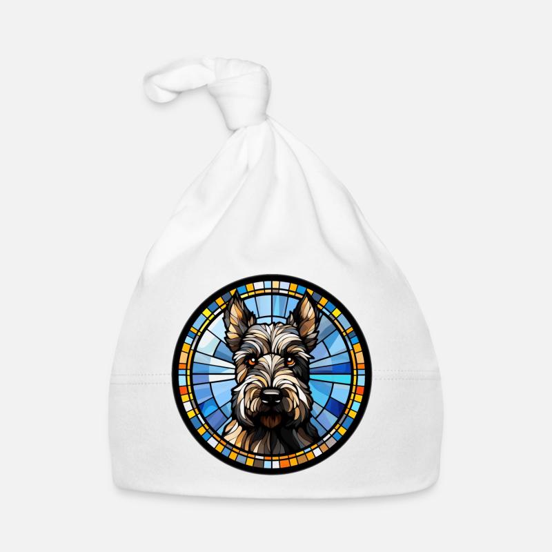 Verre aquarelle de race de chien terrier écossais - Bonnet bio Bébé - blanc