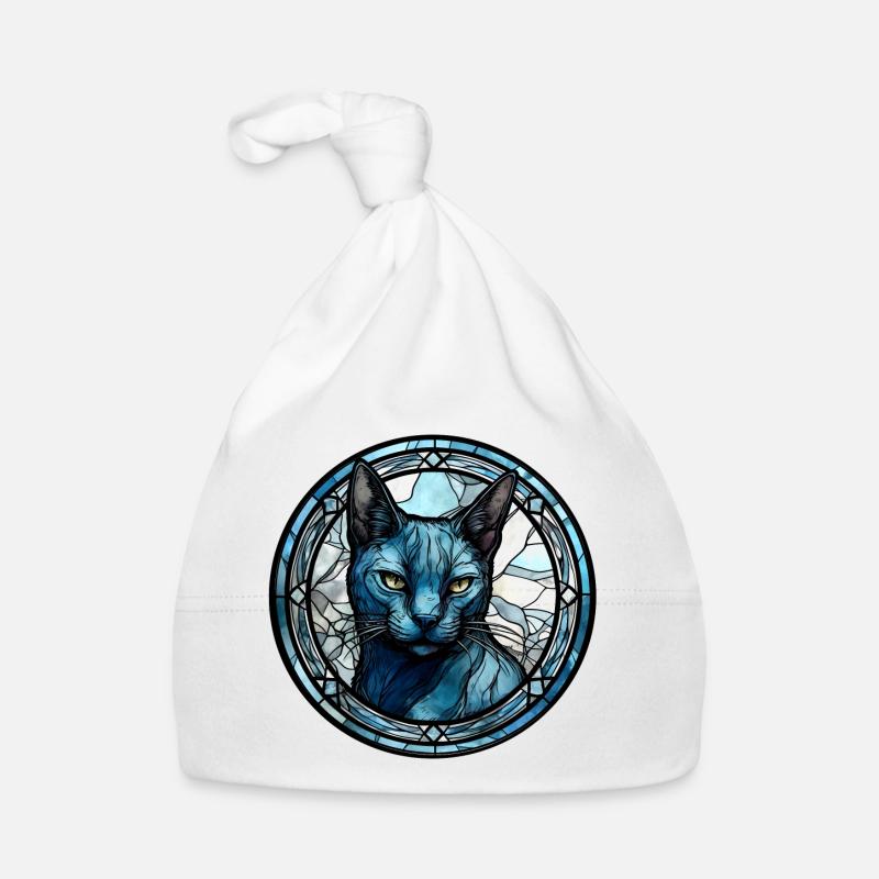 Verre aquarelle de race de chat bleu russe Bonnet bio Bébé