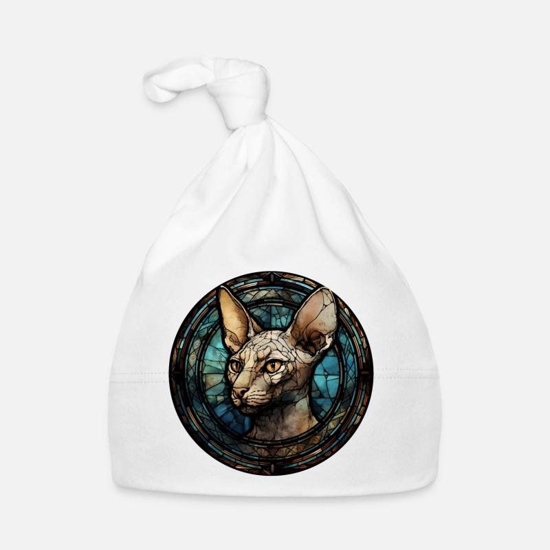 Peterbald Cat Breed Aquarelle Verre Bonnet bio Bébé