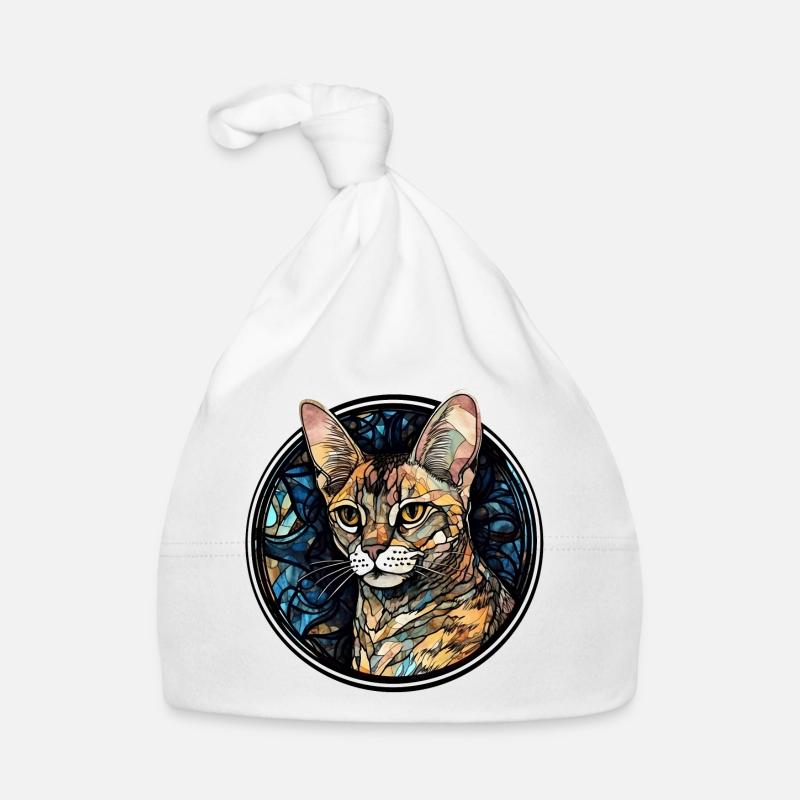 Ocicat Cat Breed Watercolor Glass Organic Baby Cap