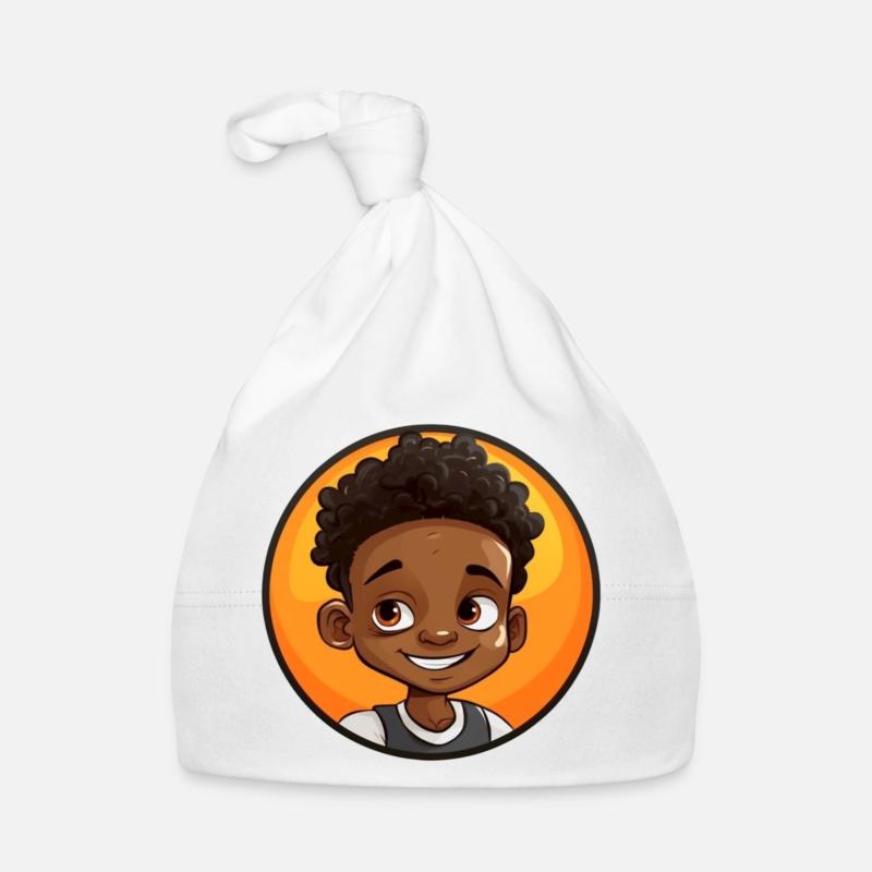 Afro Schwarz Kind Junge Mädchen Empowerment Mädche - Baby Bio-Mütze - Weiß