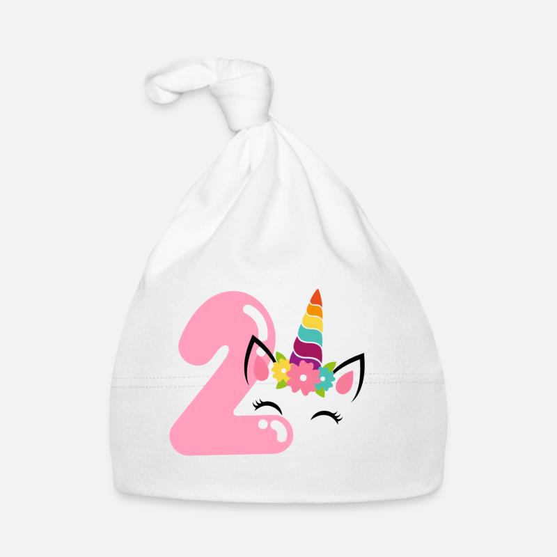 Licorne du 2ème anniversaire Bonnet bio Bébé