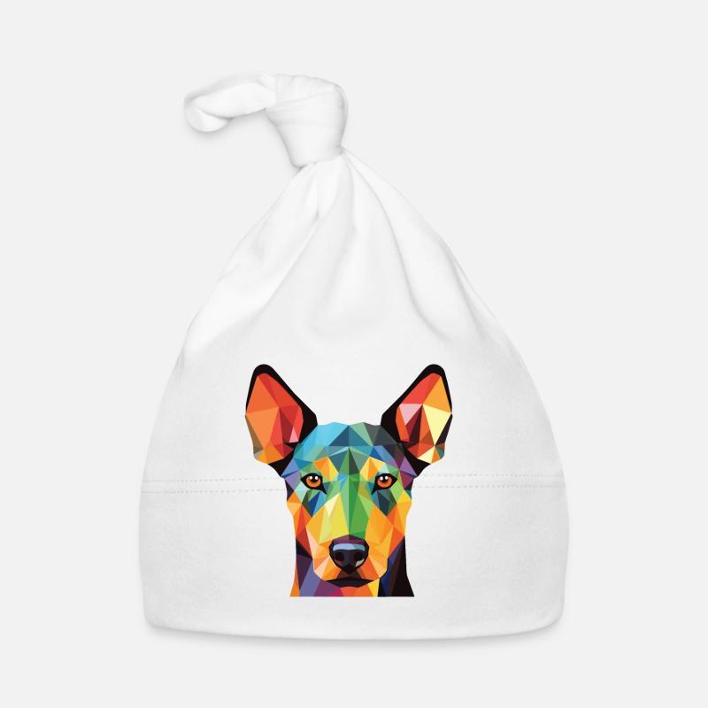 Dobermann Terrier Hund Buntes Aquarell Tier Baby Bio-Mütze
