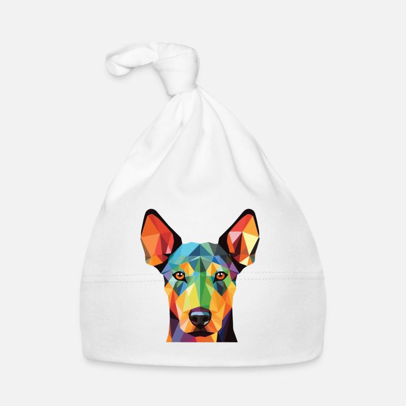 Dobermann Terrier Hund Buntes Aquarell Tier Baby Bio-Mütze