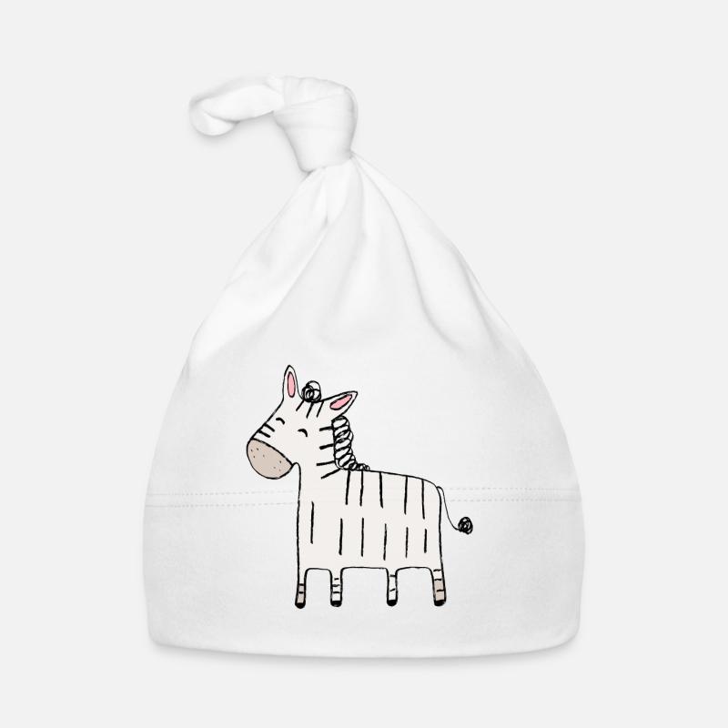 Zèbre - Bonnet bio Bébé - blanc