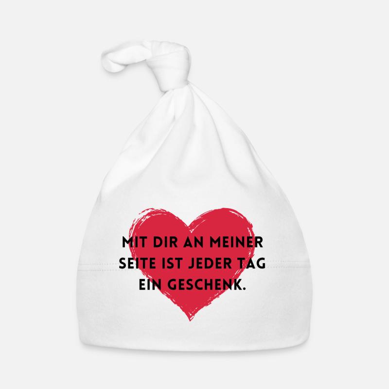 Mit dir ist jeder Tag ein Geschenk. Baby Bio-Mütze