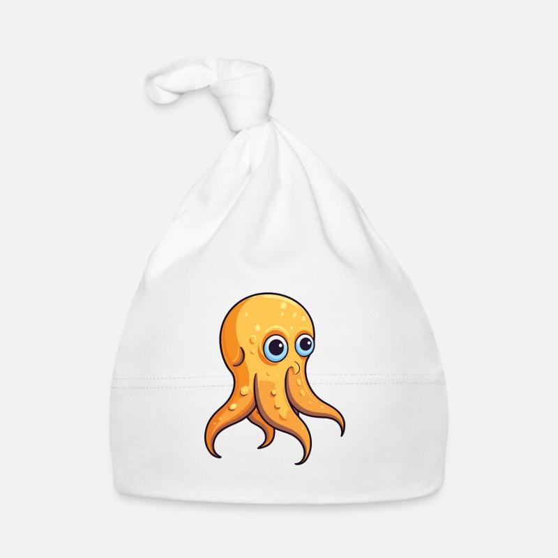 Bottletail Squid Cartoon Kawaii Illustration Organic Baby Cap