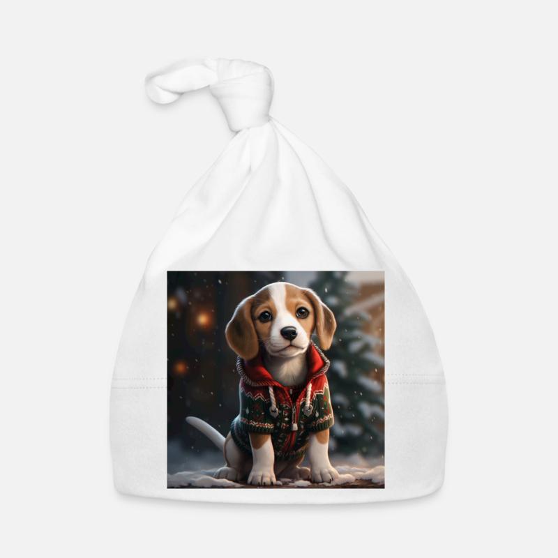 Weihnachten Beagle Baby Bio-Mütze