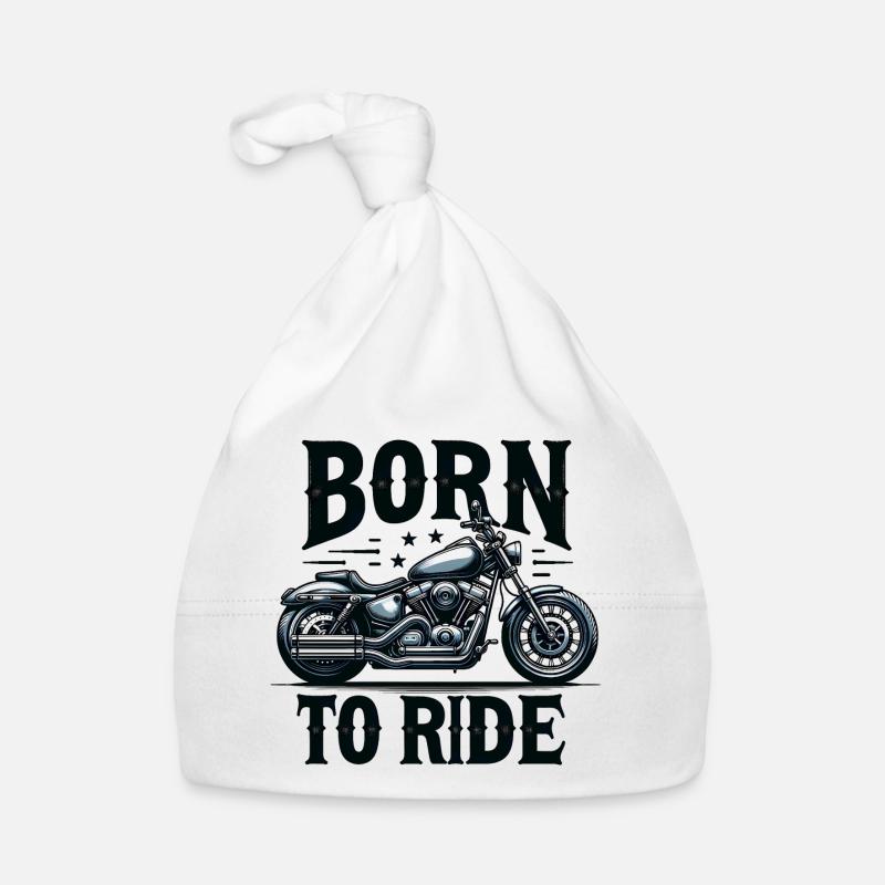 Né pour rouler - Bonnet bio Bébé - blanc