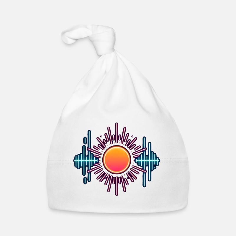 Neon Sun Sound Waves Organic Baby Cap