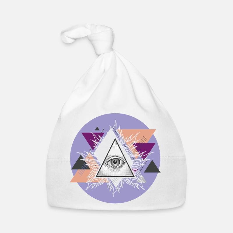 Geometric Triangular Eye with Auras Organic Baby Cap