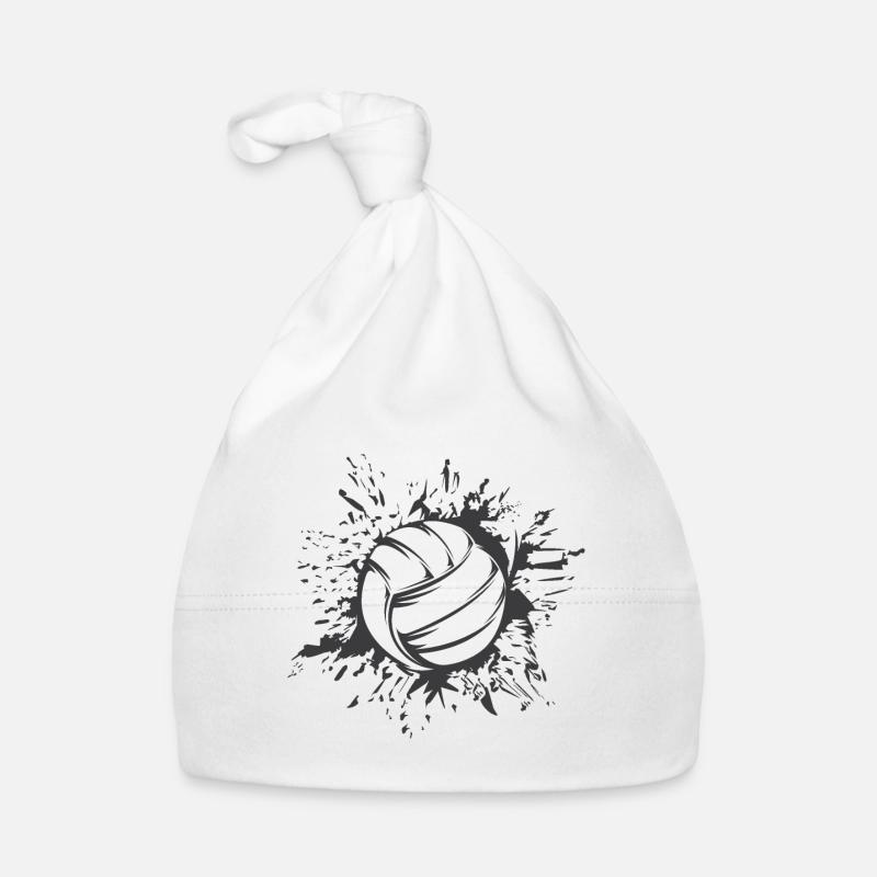 ballon de volley-ball explosion graphique beach-volley Smbol - Bonnet bio Bébé - blanc