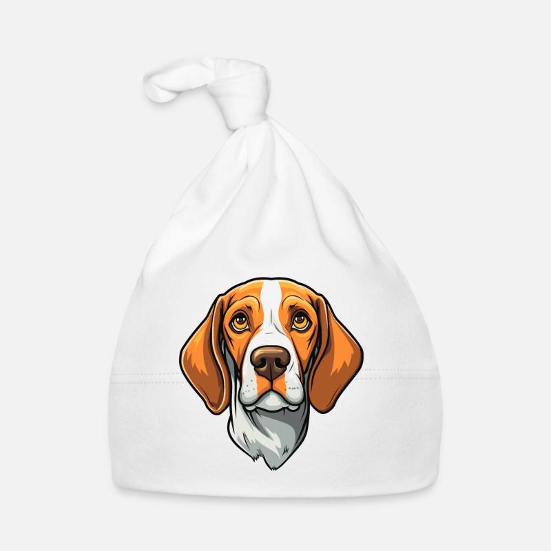 Ariege Pointer Chien Race Cartoon Kawaii Illustrati Bonnet bio Bébé