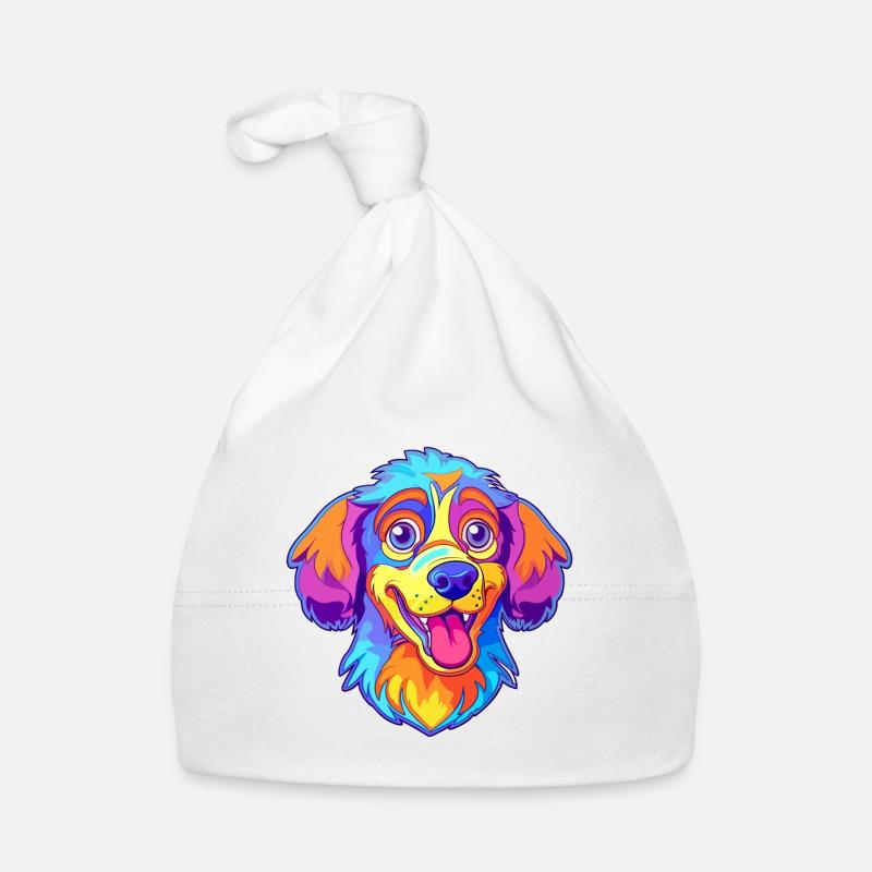 Akbash chien race dessin animé kawaii illustration Bonnet bio Bébé