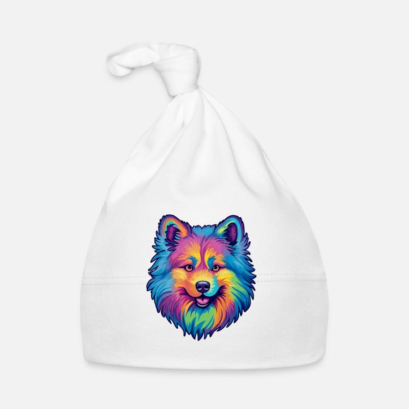 Keeshond Hunderasse Cartoon Kawaii Illustration Baby Bio-Mütze