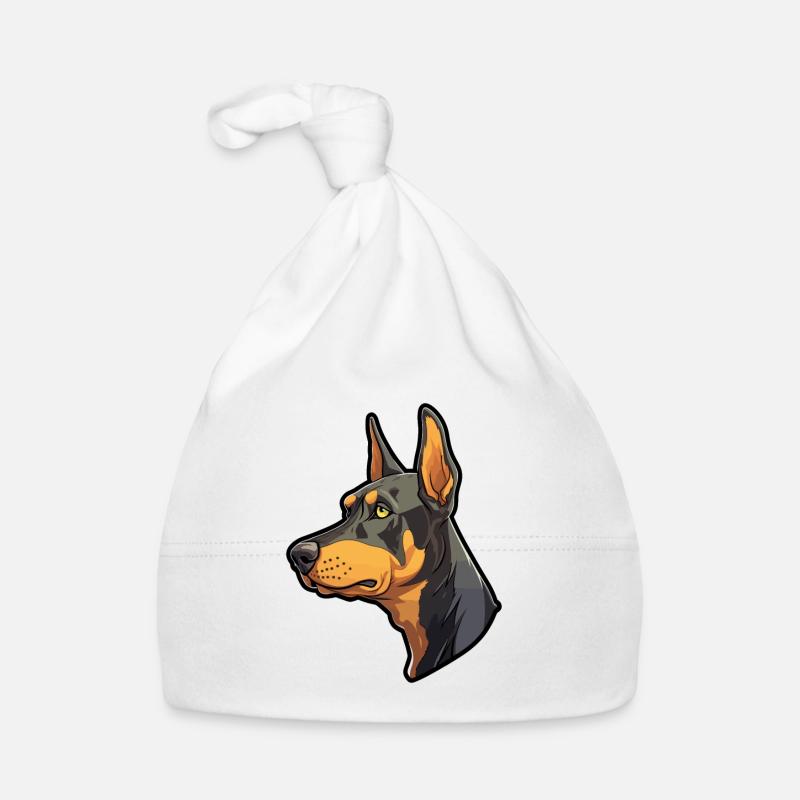 Dobermann Hunderasse Cartoon Kawaii Illustration Baby Bio-Mütze