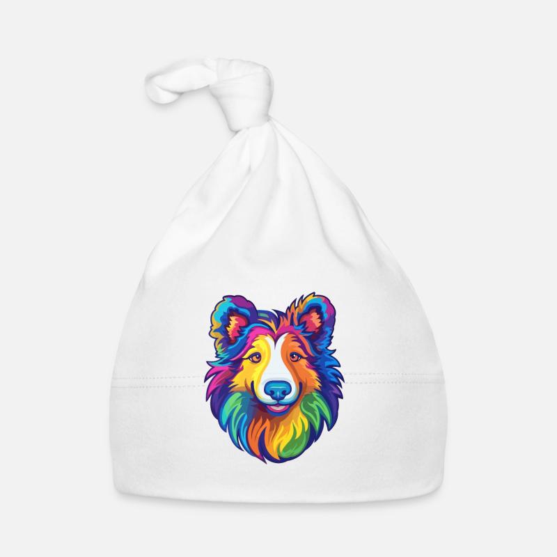 Sheltie Hunderasse Karikatur Kawaii Illustration Baby Bio-Mütze