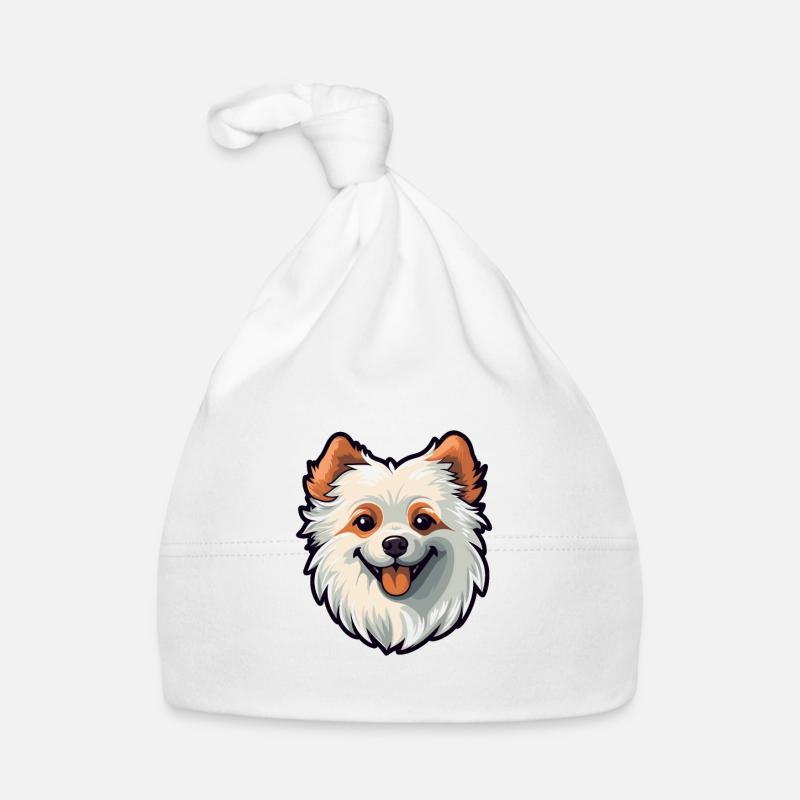 Spitz Dog Breed Cartoon Kawaii Illustration Organic Baby Cap