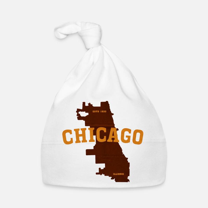 Impression de carte vintage de Chicago Bonnet bio Bébé