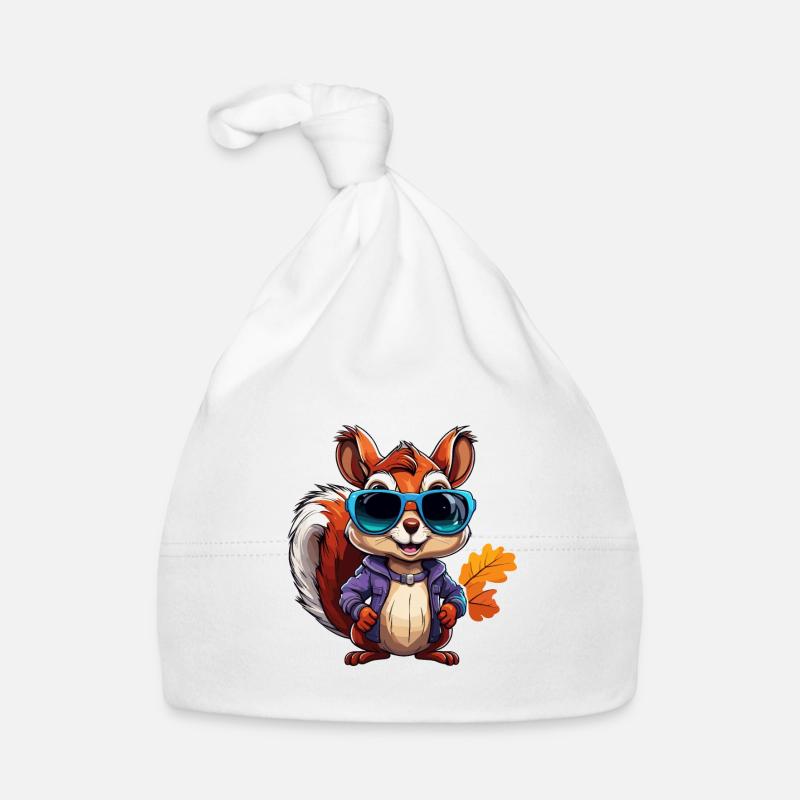 Eichhörnchen / Tier / Nagetier / Waldtier / Comic Baby Bio-Mütze