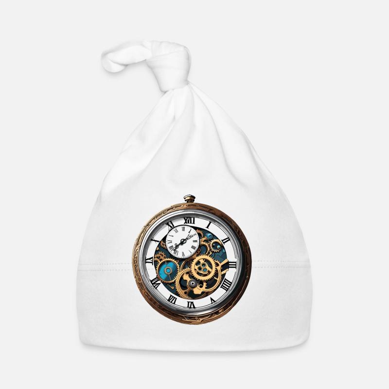 Clock / Movement / Time / Hands / Time / Antique Organic Baby Cap