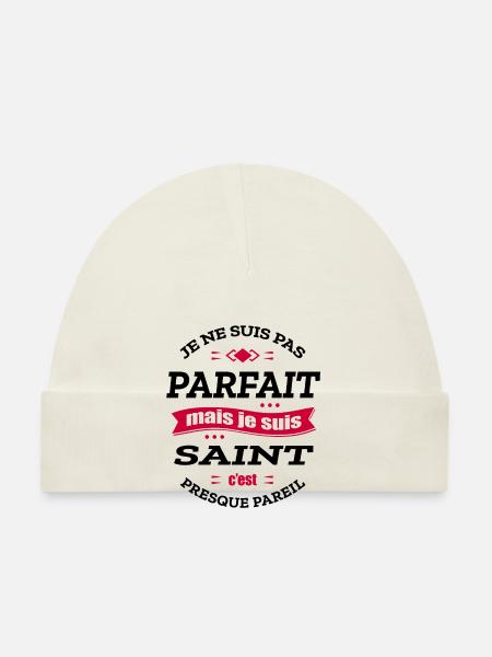 SAINT PARFAIT - PRENOM SAINT - Bonnet bio Bébé - blanc - Devant