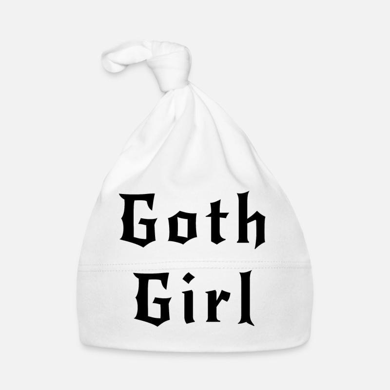 Gothic Mädchen schwarz Baby Bio-Mütze